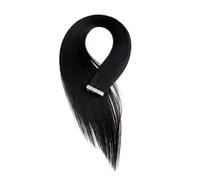 Extensions de cheveux naturels Remy à bande brillante, 18 pouces, trame cutanée sans couture, cheveux invisibles, for femmes, 20 pièces(1B,22 inch)
