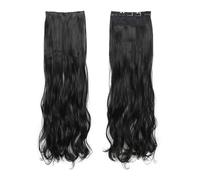 Extensions de cheveux ondulés longs de 32 pouces for femmes, postiches synthétiques souples à clipser for toute la tête Installation et enlèvement faciles(1B)