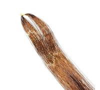 Extensions de cheveux pailletées 94 cm, kit mèches scintillantes, accessoires coiffure hippie étincelants for femmes et filles (vert)(Brown)
