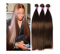 Extensions De Cheveux Paquets de cheveux humains raides brun chocolat 10-32 pouces Remy 100% cheveux humains vierges #4 armure de cheveux brésiliens 1/3/4 paquets Tissage Cheveux(22inch (1 PC))