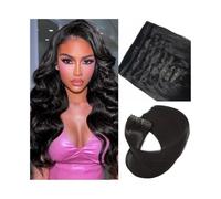 Extensions de cheveux pour cheveux avec clips, vrais humains, double texture, faits à la main, lisses, 8 pièces(26 pouces, 120 g-1 pack)