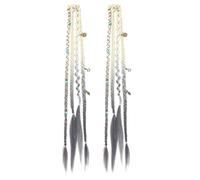 Extensions de cheveux pour tresses Mèche twist bohème à clip avec perles | 1 Paire De Tresses Dreadlocks Bohème Pour Femmes Et Hommes Coiffure Festival Musique Plage