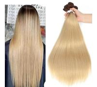 Extensions de cheveux raides Extensions de cheveux ombrés tissage super long 36 pouces faisceaux de cheveux raides entièrement synthétiques pour finir-55-L-26 pouces-65 cm