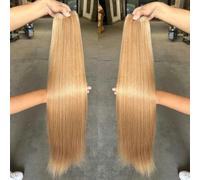 Extensions de cheveux raides Extensions de cheveux ombrés tissage super long 36 pouces faisceaux de cheveux raides entièrement synthétiques pour finir-27-613-L-24 pouces-60 cm