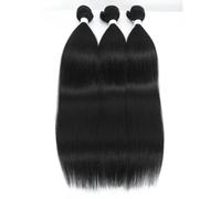 Extensions de cheveux raides Extensions de cheveux ombrés tissage super long 36 pouces faisceaux de cheveux raides entièrement synthétiques pour finir-1B - L-28 pouces-70 cm