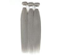 Extensions de Cheveux Straight Bundles with Frontal 13x4 Silver Colored Hair 3 Bundles With Closure Brazilian Remy Human Hair Extensions Extension de Queue(20inches)