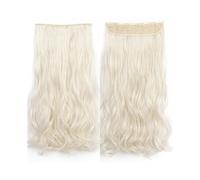 Extensions de cheveux superposés ondulés de 22 pouces de long for femmes, postiches synthétiques souples à clipser for toute la tête Installation et enlèvement faciles(60)