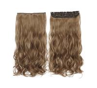 Extensions de cheveux superposés ondulés de 22 pouces de long for femmes, postiches synthétiques souples à clipser for toute la tête Installation et enlèvement faciles(12-24)