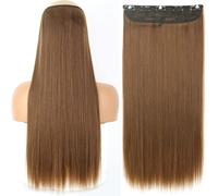 Extensions de Cheveux Synthétiques 32 pouces Une pièce 5 Clips Longue Ligne Droite Haute Température Fibre Noir Brun Postiche-1012-6,32inches,Chine