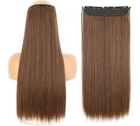 Extensions de Cheveux Synthétiques 32 pouces Une pièce 5 Clips Longue Ligne Droite Haute Température Fibre Noir Brun Postiche-1012-4-30,22inches,Chine