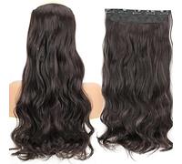 Extensions de Cheveux Synthétiques 32 pouces Une pièce 5 Clips Longue Ligne Droite Haute Température Fibre Noir Brun Postiche-88-2,22inches,Chine