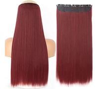 Extensions de Cheveux Synthétiques 32 pouces Une pièce 5 Clips Longue Ligne Droite Haute Température Fibre Noir Brun Postiche-1012-118,22inches,Chine
