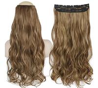 Extensions de Cheveux Synthétiques 32 pouces Une pièce 5 Clips Longue Ligne Droite Haute Température Fibre Noir Brun Postiche-88-12h24,22inches,Chine