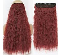 Extensions de Cheveux Synthétiques 32 pouces Une pièce 5 Clips Longue Ligne Droite Haute Température Fibre Noir Brun Postiche-55-burg,32inches,Chine