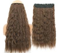 Extensions de Cheveux Synthétiques 32 pouces Une pièce 5 Clips Longue Ligne Droite Haute Température Fibre Noir Brun Postiche-55-8,22inches,Chine