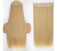 Extensions de Cheveux Synthétiques 32 pouces Une pièce 5 Clips Longue Ligne Droite Haute Température Fibre Noir Brun Postiche-1012-27-613, 22 pouces, Chine