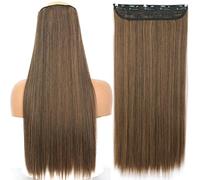 Extensions de Cheveux Synthétiques 32 pouces Une pièce 5 Clips Longue Ligne Droite Haute Température Fibre Noir Brun Postiche-1012-2-30,22inches,Chine