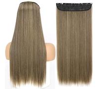 Extensions de Cheveux Synthétiques 32 pouces Une pièce 5 Clips Longue Ligne Droite Haute Température Fibre Noir Brun Postiche-1012-10-86,32inches,Chine