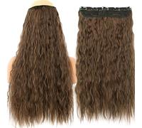 Extensions de Cheveux Synthétiques 32 pouces Une pièce 5 Clips Longue Ligne Droite Haute Température Fibre Noir Brun Postiche-55-2-30,22inches,Chine