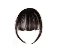 Extensions de cheveux synthétiques à clipser sur le devant, frange soignée, une pièce, postiche court et droit de 15,2 cm for femmes Hair Extensions(Brown black)