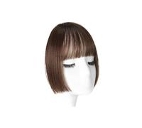 Extensions de cheveux synthétiques avec frange coupée et épingle à cheveux for femme, perruque Anime avec faux favoris Hair Extensions for Daily Wear(Light Brown)