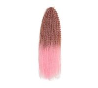 Extensions de cheveux synthétiques bouclés crépus au crochet Yaki Pour un usage quotidien(T30Pink,20inches)