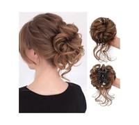Extensions de cheveux synthétiques bouclés en chignon décoiffé avec pinces et vrilles(8-27)