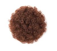 Extensions de cheveux synthétiques courts, crépus et bouclés, style afro bouffant, queue de cheval avec cordon de serrage, for femmes noires Look élégant chic(Dark Brown)