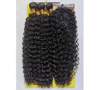 Extensions de cheveux synthétiques Jerry Curly, mèches tressées - 3 mèches de 22 pouces avec une fermeture, 230 grammes (Jerry Curly #2)