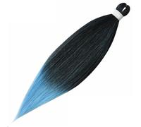 Extensions De Cheveux Synthétiques Pré Étirés Tresses Ombrées Tresses Au Crochet 1B-L Blue 20 Inch 6pcs
