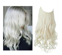 Extensions de cheveux synthétiques sans clip Ombre noir rose pièce faux postiche ligne de poisson pièce de cheveux blanc 14 pouces