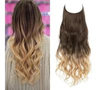 Extensions de cheveux synthétiques sans clip Ombre noir rose pièce faux postiche ligne de poisson pièce de cheveux 6T25 14 pouces