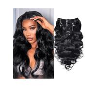 Extensions de cheveux tendance 10"-26" Body Wave Clip in Hair Extensions Real Human ins Brazilian Remy Seamless in Curly for Black Women Douceur(20inches 120g)