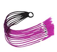 Extensions de cheveux tressées colorées avec élastiques arc-en-ciel tressées, postiches synthétiques, accessoires queue de cheval for déguisement de cosplay(Q37-B28)