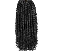 Extensions de cheveux tressées naturelles pour dreadlocks et queue de cheval - Élastique - 12 mèches