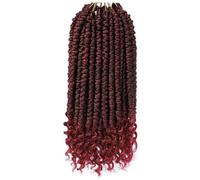 Extensions de cheveux tressées naturelles pour dreadlocks et queue de cheval - Élastique - 12 mèches