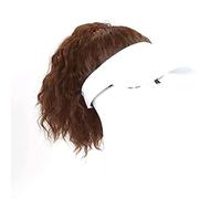Extensions de cheveux Une perruque avec un chapeau, bonnet de perruque queue de cheval à la mode et polyvalent, noir, blanc (Color : A4, Size : 56-58CM)