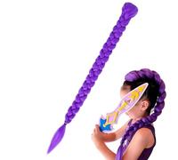 Extensions De Cheveux Violets, 60cm Tresses Au Crochet, Queue Cheval Clips, Fibre Synthétique, Idéales Pour Perruques Cosplay Et Costumes D'halloween