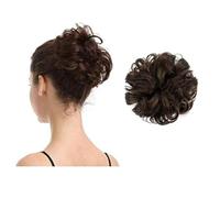 Extensions de chignon 100 % humain, chignon bouclé désordonné, pièces de mariage pour femmes et enfants, chignon désordonné, chignons en forme de beignet, 6# - Châtain moyen