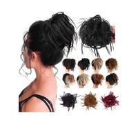 Extensions de chignon en cheveux synthétiques, chouchous élastiques bouclés et décoiffés(613)