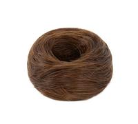 Extensions de chignon en cheveux synthétiques, chouchous élastiques et raides, postiches, chignon donut, postiches for femmes Look élégant chic(Light brown)