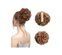 Extensions de chignon synthétiques ondulés et bouclés avec pince à cheveux for femme, queue de cheval Ponytail Extension(Strawberry Blonde)