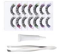Extensions de cils | 7 paires de cils naturels multicolores en grappes pour les yeux de maquillage pour les fêtes, les portraits, les jeunes filles, usage quotidien