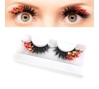 Extensions de cils colorés, grappes de cils colorés - Faux cils Extension de cils à paillettes - Grappes de cils de couleur, cils colorés, cils colorés pour le maquillage des yeux de Noël et du nouvel
