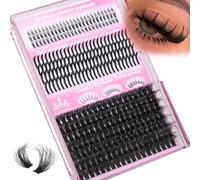 Extensions de cils duveteux à pointes - Extensions de cils épais et volumineux à faire soi-même à la maison avec grappes de cils inférieurs (12 mm-19 mm, 312 pièces au total)
