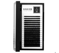 Extensions de cils Nanolash - faux cils pour extension professionnelle, extensions cils volume (0.12 D, MIX 6-13mm)