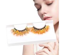 Extensions de cils scintillants - Cils de couleur scintillante | Maquillage des yeux de vacances | Cils Olored, cils à paillettes, paillettes éblouissantes, maquillage dramatique des yeux de vacances