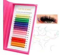 Extensions de cils souples classiques de courbure C 15 mm, couleur naturelle, 0,07 individuel, 16 rangées, faux cils volumateurs, usage professionnel (colorés, 0,07-C, 15 mm)