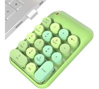 Extensions de clavier sans fil - Joli clavier numérique coloré - 2,4 GHz - Numéros de comptabilité financière - 10 touches - Pour ordinateur portable de bureau, PC (thé au lait)
