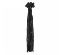Extensions de dreadlocks en cheveux humains de 0,4 cm, 10 mèches, faites à la main, for hommes et femmes, noir naturel Wear and Go(8inch)